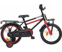 Loekie kinderfietsen Loekie Pick Up jongensfiets 16" Zwart-Rood Mat 4+ Loekie kinderfietsen Loekie Pick Up jongensfiets 16" Zwart-Rood Mat 4+