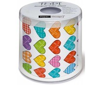 Wc papier met gekleurde hartjes Wc papier met gekleurde hartjes