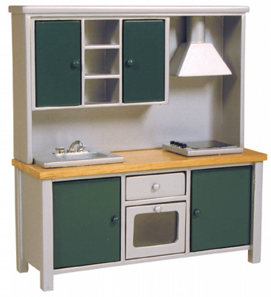 Deluxe collection keukenkast met aanrecht, fornuis en oven, grijs ...