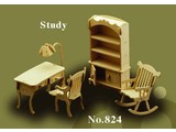 Woodcraft Poppenhuismeubels Studeerkamer