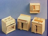 Euromini's Woodcraft Poppenhuismeubels Keuken