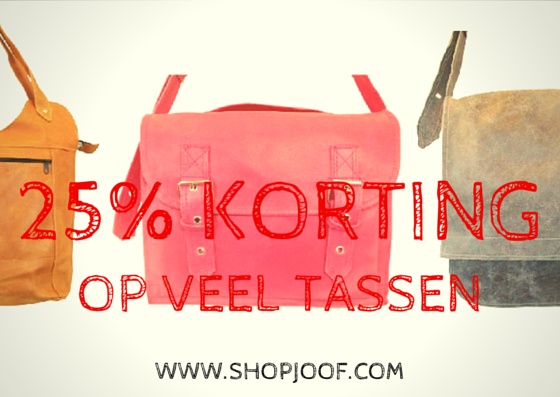 Pinkster korting! Shop nu je leren tas met 25% korting.
