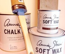 Annie Sloan pakket nr 2: 1 liter verf, 500 ml clear wax, 120 ml dark wax, Annie Sloan kwast nr 8