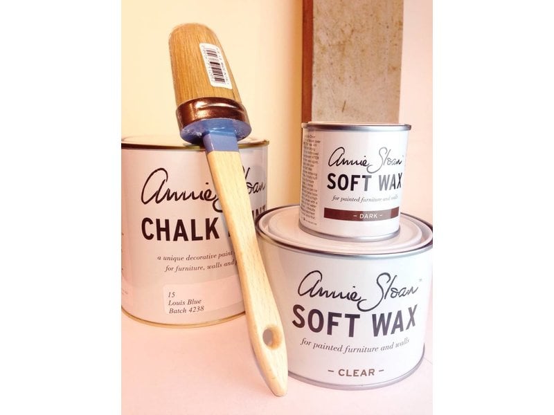 Annie Sloan pakket nr 2: 1 liter verf, 500 ml clear wax, 120 ml dark wax, Annie Sloan kwast nr 8