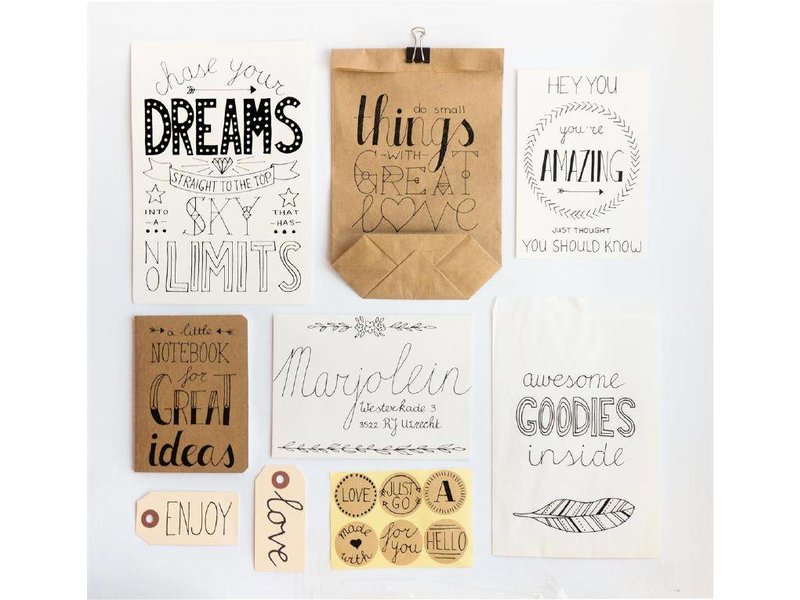 Imakin pakket Handlettering