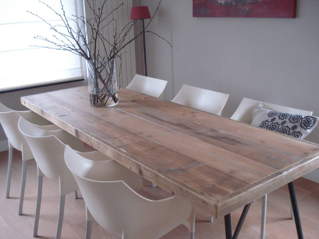 Pure Industriele Tafel Van Steigerhout Schragen Pure Wood Design