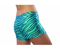 Pizzazz Zebra glitter cheer short turquoise Pizzazz Zebra glitter cheer short turquoise