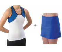 Pizzazz Cheerleader set top + rok blauw Pizzazz Cheerleader set top + rok blauw