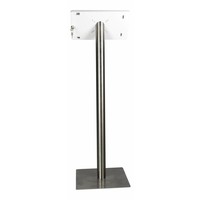 iPad floorstand for iPad Pro 12.9; Fino white acrylic holder lock included and pedestal of stainless steel