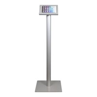 Tablet floor stand display Securo 7-8 inch grey, coated and sturdy steel, lock option, cable integration