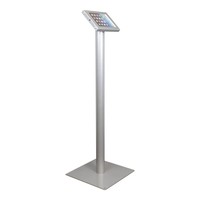 Tablet floor stand display Securo 7-8 inch grey, coated and sturdy steel, lock option, cable integration