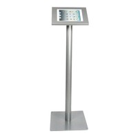 Tablet floor stand Securo 9-11 inch grey, powder coated durable steel, lock option, cable integration