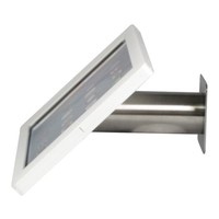 iPad mini wall or desk mount Fino white/stainless steel, with luxury acrylic tablet casing dedicated to the iPad mini.