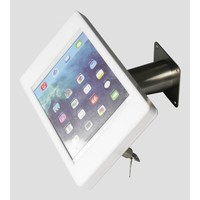 iPad mini wall or desk mount Fino white/stainless steel, with luxury acrylic tablet casing dedicated to the iPad mini.
