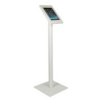 Tablet floor mount Securo 10.1" inch white, coated and sturdy steel, lockable, cable management