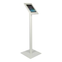 Tablet floor mount Securo 10.1" inch white, coated and sturdy steel, lockable, cable management
