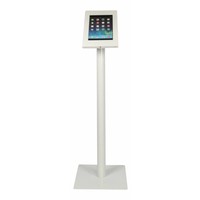 Tablet floor mount Securo 10.1" inch white, coated and sturdy steel, lockable, cable management