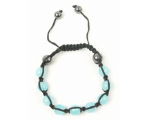 Shamballa armband lichtblauw/antraciet Shamballa armband lichtblauw/antraciet