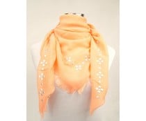 Uni Sjaal vierkant met studs oranje Uni Sjaal vierkant met studs oranje