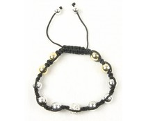 Shamballa armband zilver-goudkleurig Shamballa armband zilver-goudkleurig