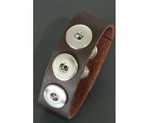 Leren click button armband bruin Leren click button armband bruin