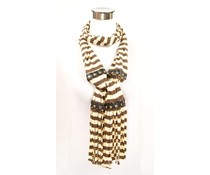 Hippe sjaal met streep design bruin Hippe sjaal met streep design bruin