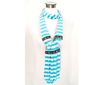 Hippe sjaal met streep design blauw Hippe sjaal met streep design blauw