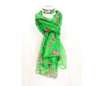 Groene sjaal met doodskoppen Groene sjaal met doodskoppen