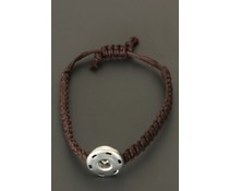 Armband voor click button bruin Armband voor click button bruin