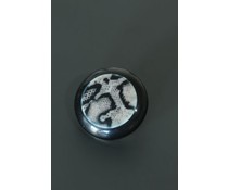 Grijze button met panterprint Grijze button met panterprint