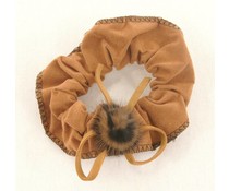 Haarelastiek bruin met imitatiebont Haarelastiek bruin met imitatiebont