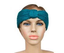 Gebreide haarband groen/turquoise Gebreide haarband groen/turquoise