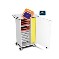 Afsluitbare verrijdbare laadkast voor 15 iPads in grote beschermcovers