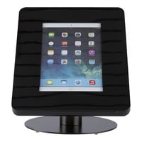 iPad tafelstandaard voor iPad/ iPad Air Meglio 9-11 inch; diefstalbestendige behuizing van zwart acrylaat en voet van zwart gecoat staal