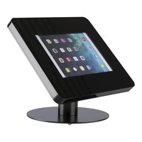 iPad tafelstandaard voor iPad/ iPad Air Meglio 9-11 inch; diefstalbestendige behuizing van zwart acrylaat en voet van zwart gecoat staal