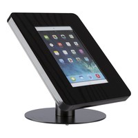 iPad tafelstandaard voor iPad/ iPad Air Meglio 9-11 inch; diefstalbestendige behuizing van zwart acrylaat en voet van zwart gecoat staal