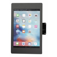 iPad houder zwart voor iPad Pro 12.9; Fino, solide houder voor wand-, tafel montage van gecoat staal met acrylaat behuizing inclusief slot