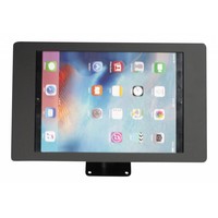 iPad houder zwart voor iPad Pro 12.9; Fino, solide houder voor wand-, tafel montage van gecoat staal met acrylaat behuizing inclusief slot