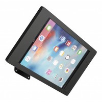 iPad houder zwart voor iPad Pro 12.9; Fino, solide houder voor wand-, tafel montage van gecoat staal met acrylaat behuizing inclusief slot
