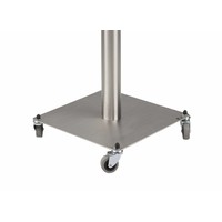 iPad vloerstandaard zwart/zilvergrijs voor iPad Mini 2/3/4; Meglio voor 7 tot 8 inch tablets, stabiele standaard met diefstalbestendige behuizing van zwart acrylaat en voet van zilvergrijs gecoat staal