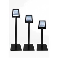 iPad 12.9 vloerstandaard Securo voor 12 tot 13 inch tablets; diefstalbestendige behuizing en voet van zwart gecoat staal