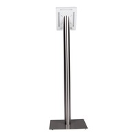 iPad standaard wit/blank staal voor iPad Mini,2/3/4; Meglio voor 7 tot 8 inch tablets, acrylaat cassette op geborsteld stalen stabiele voet