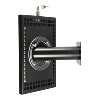 iPad 9.7/10.5 houder zwart, bevestigd aan wand of tafel voor Air, iPad 2017 en Pro 10,5-inch; Securo 9-11 inch; afgesloten behuizing en voet van zwart gecoat staal