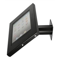 iPad 9.7/10.5 houder zwart, bevestigd aan wand of tafel voor Air, iPad 2017 en Pro 10,5-inch; Securo 9-11 inch; afgesloten behuizing en voet van zwart gecoat staal