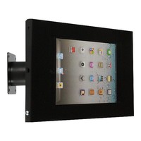 iPad 9.7/10.5 houder zwart, bevestigd aan wand of tafel voor Air, iPad 2017 en Pro 10,5-inch; Securo 9-11 inch; afgesloten behuizing en voet van zwart gecoat staal