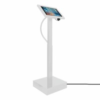 Elektronisch aangedreven in hoogte verstelbare vloerstandaard voor 12-13" tablets, Ascento Securo in wit, met slot