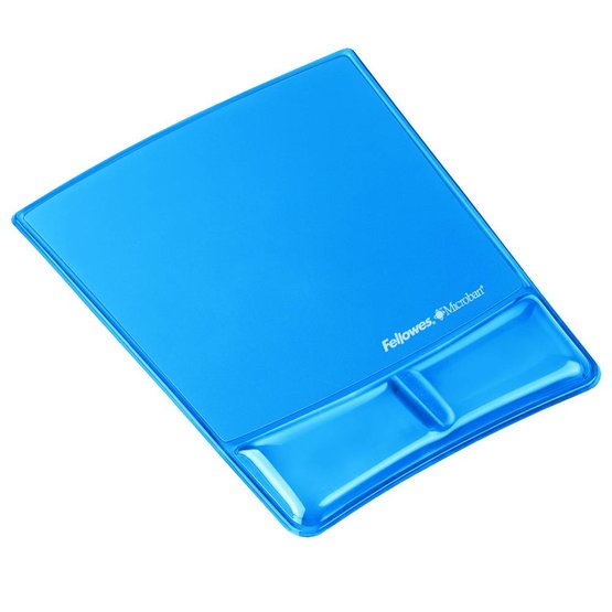 Fellowes Health-V Crystal muismat met polssteun blauw