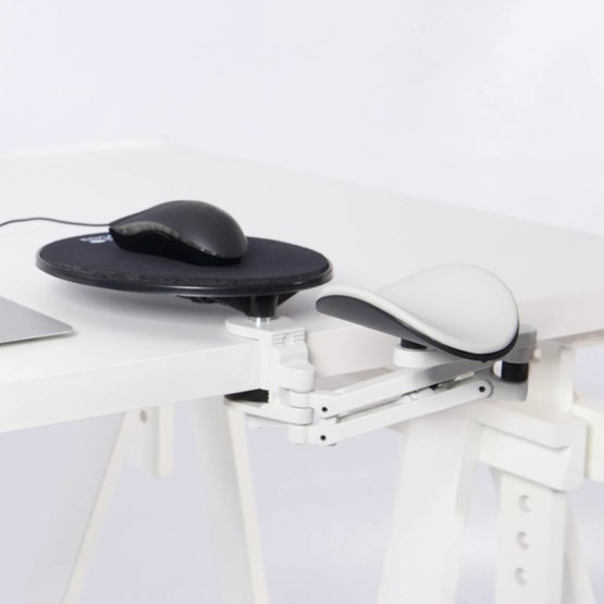 Ergorest ergonomische armsteun + muis plateau grijs-wit