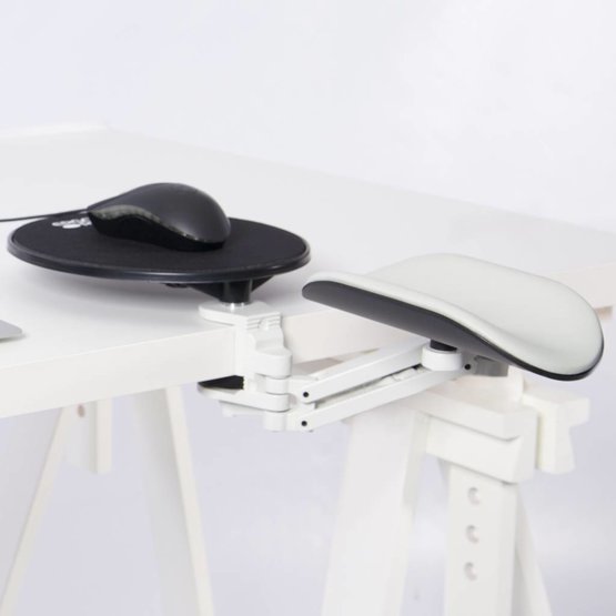 Ergorest ergonomische armsteun + muis plateau grijs-wit lange steun