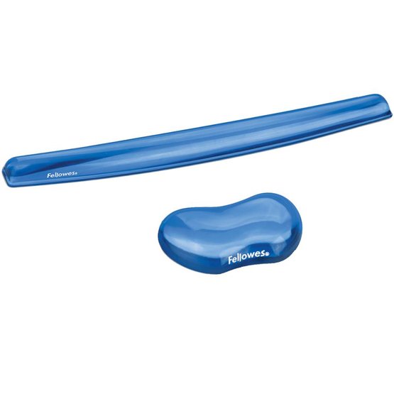 Fellowes Crystals Flex polssteun voor muis en toetsenbord blauw
